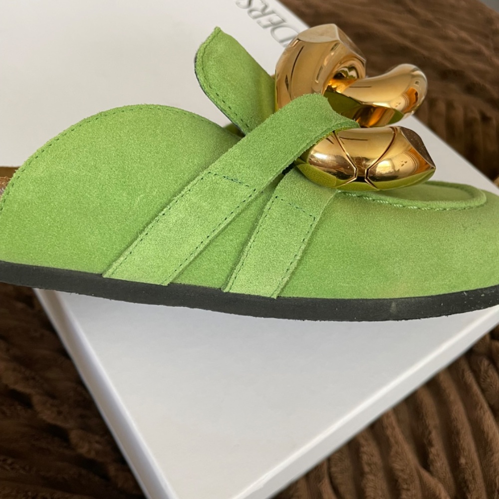 JW ANDERSON Suede Green Chain Loafer Size 8 - Picture 7 of 8